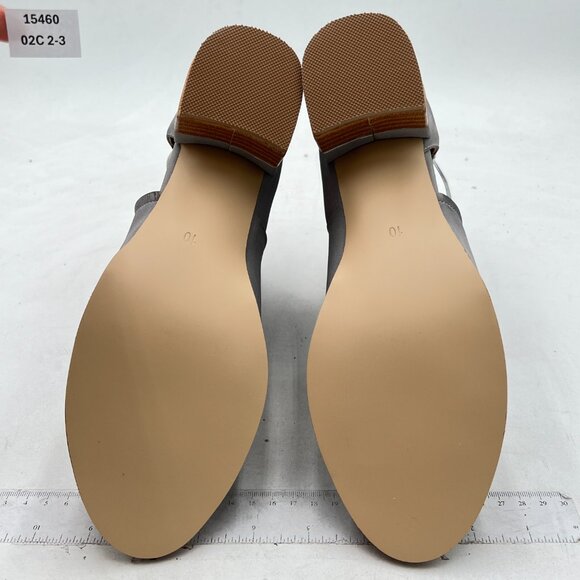 FSJ Grey Peep Open Toe Cut Out Buckle Ankle Bootie Stacked Block Low Heel Sandal - Picture 7 of 8